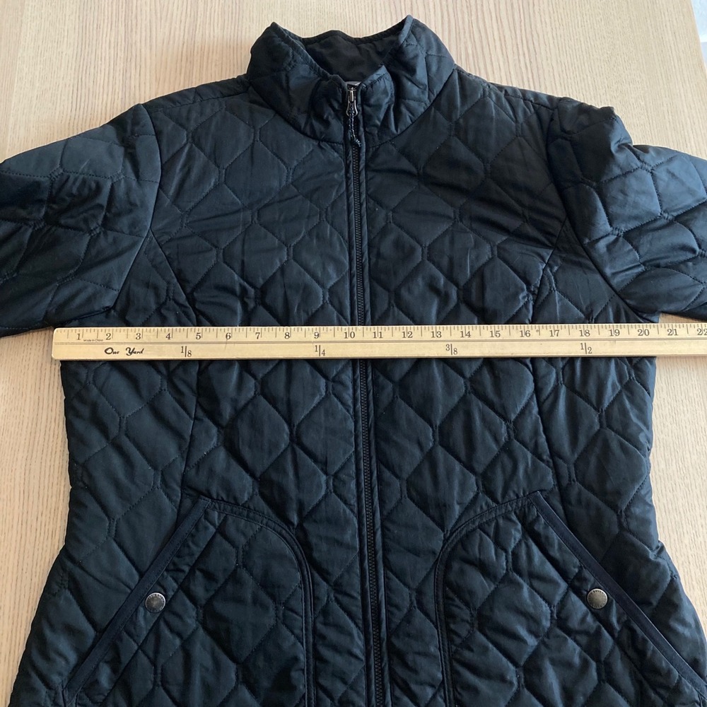 Eddie Bauer Jacket Womens L Black Quilted Puffer Full Zip Mock Neck Lightweight - Picture 6 of 14